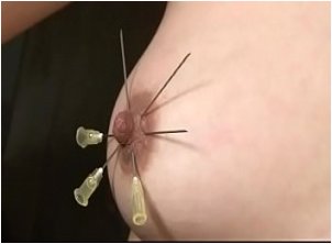 japan BDSM piercing nipple and electric shock